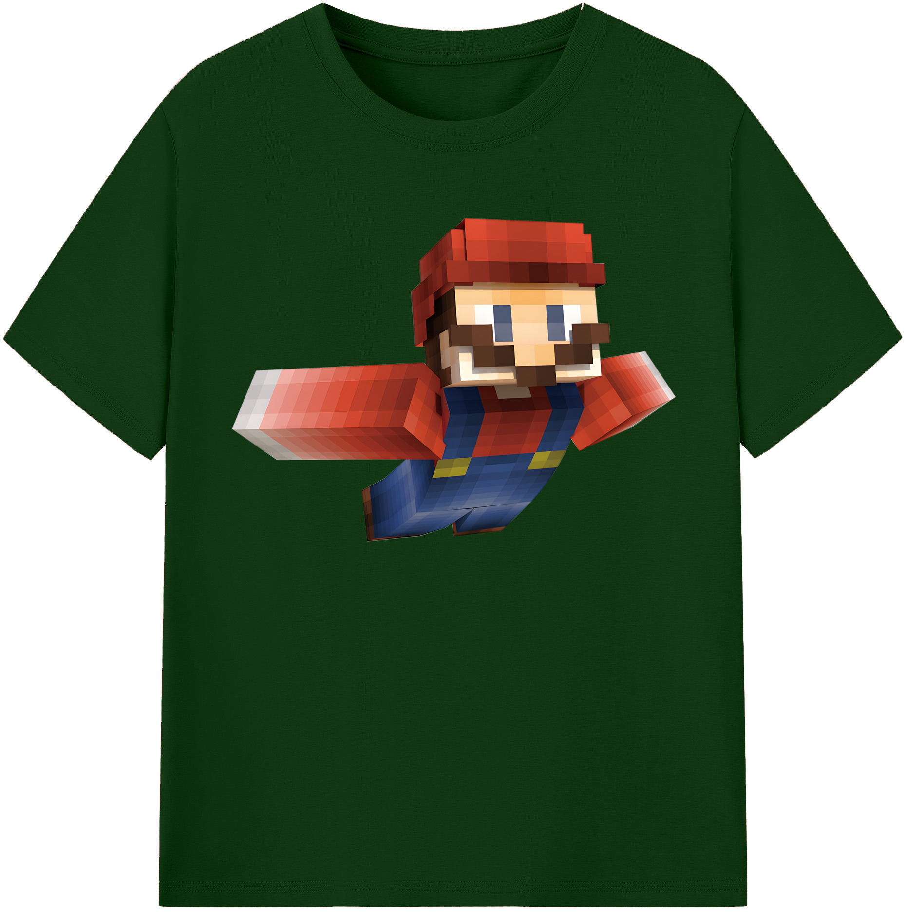 （画像用） マインクラフト ブロックの世界 Minecraft MC Block world 綿100％半袖Tシャツ（フロントプリント）